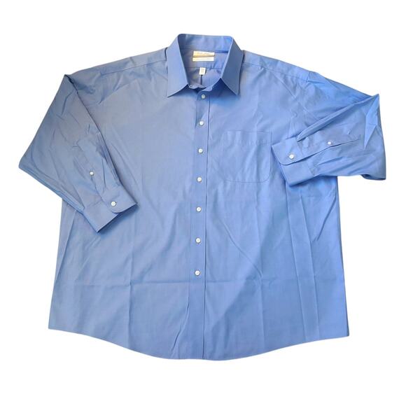 Roundtree & Yorke Gold Label Blue Button Down Mens Size 18.5/33 Big - Picture 1 of 6
